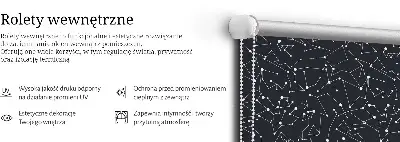 Fabric roller blind for window constellation pattern