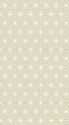 Blackout roller blind with a white connected dots pattern