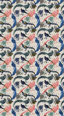 Blackout roller blind for window colorful peacocks pattern