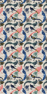 Blackout roller blind for window Colorful peacocks