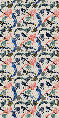 Blackout roller blind for window Colorful peacocks