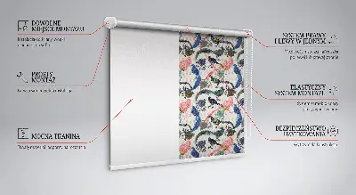 Blackout roller blind for window colorful peacocks pattern
