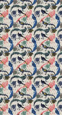 Blackout roller blind for window colorful peacocks pattern