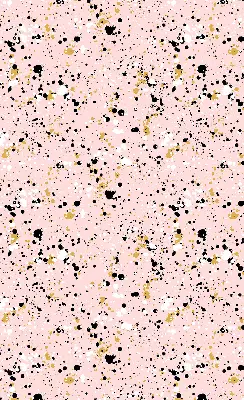 Fabric roller blind for window with a paint stains on a pink background pattern