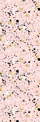 Fabric roller blind for window with a paint stains on a pink background pattern