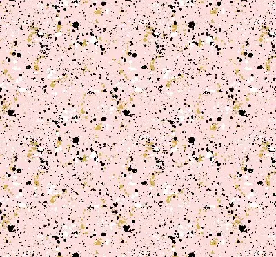 Fabric roller blind for window with a paint stains on a pink background pattern