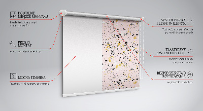 Fabric roller blind for window Paint stains on a pink background