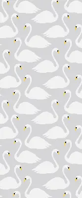 Blackout roller blind swans pattern