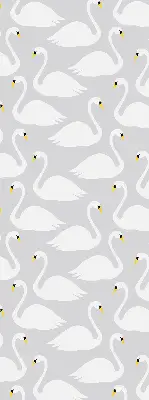 Blackout roller blind swans pattern