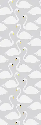 Blackout roller blind swans pattern