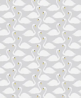 Blackout roller blind swans pattern