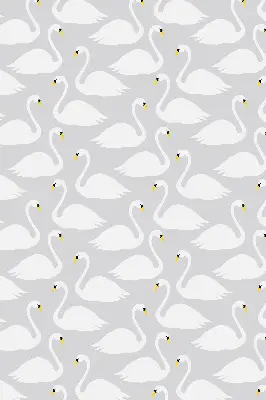 Blackout roller blind swans pattern