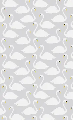 Blackout roller blind swans pattern