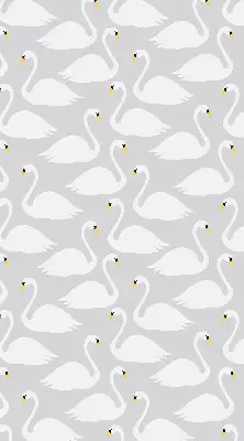 Blackout roller blind swans pattern