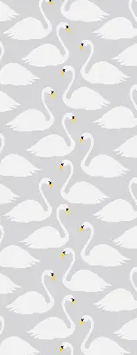 Blackout roller blind swans pattern