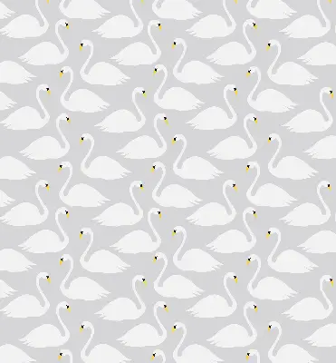 Blackout roller blind swans pattern