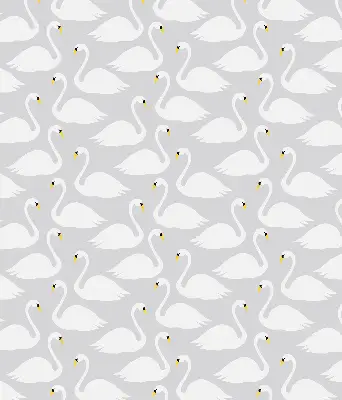 Blackout roller blind swans pattern