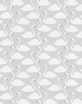 Blackout roller blind swans pattern