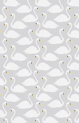 Blackout roller blind swans pattern