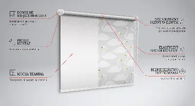 Blackout roller blind swans pattern