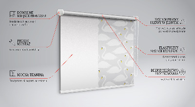 Blackout roller blind Swans