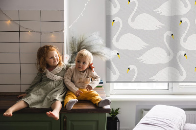 Blackout roller blind Swans