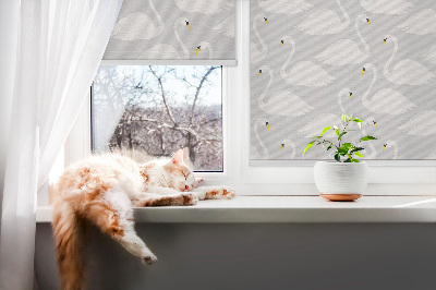 Blackout roller blind Swans