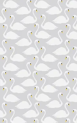 Blackout roller blind swans pattern