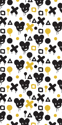 Blackout roller blind for window Black and yellow patterns