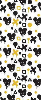 Blackout roller blind for window Black and yellow patterns