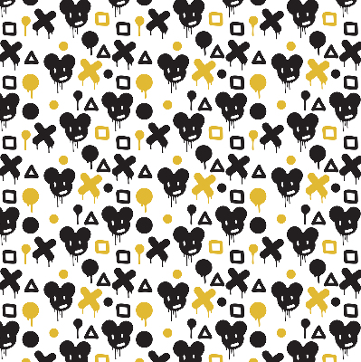 Blackout roller blind for window Black and yellow patterns