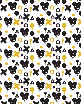 Blackout roller blind for window Black and yellow patterns