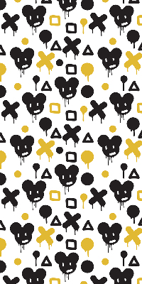 Blackout roller blind for window Black and yellow patterns