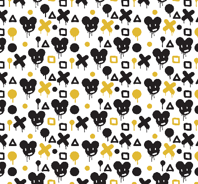 Blackout roller blind for window Black and yellow patterns
