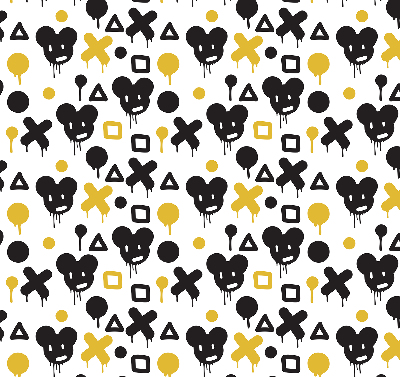 Blackout roller blind for window Black and yellow patterns