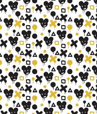 Blackout roller blind for window Black and yellow patterns