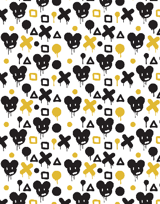 Blackout roller blind for window Black and yellow patterns