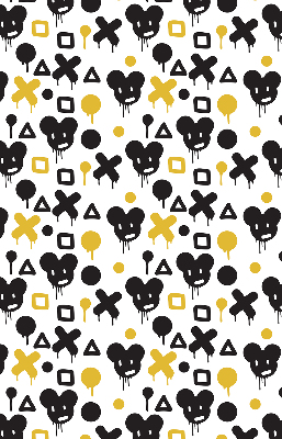 Blackout roller blind for window Black and yellow patterns
