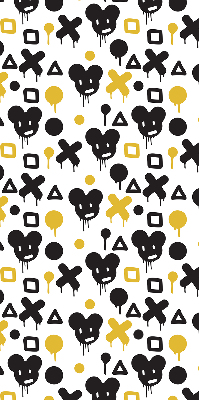 Blackout roller blind for window Black and yellow patterns