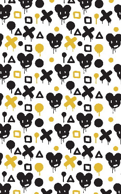 Blackout roller blind for window Black and yellow patterns
