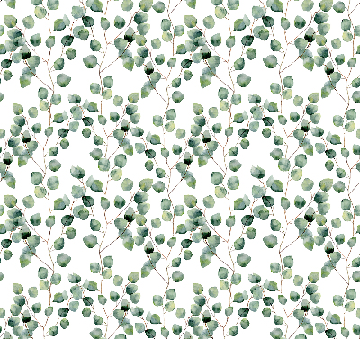 Blackout roller blind with a leaves from the branches pattern