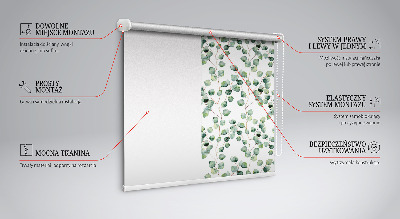 Blackout roller blind with a leaves from the branches pattern