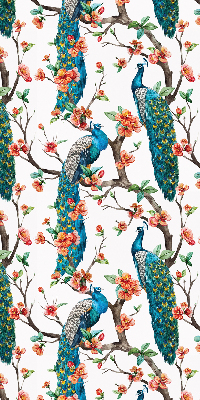 Blackout roller blind for window Peacock on a branch
