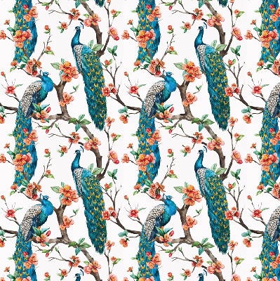 Blackout roller blind for window Peacock on a branch