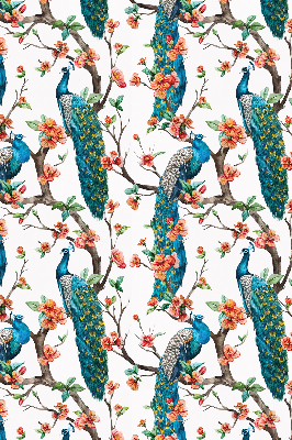 Blackout roller blind for window Peacock on a branch