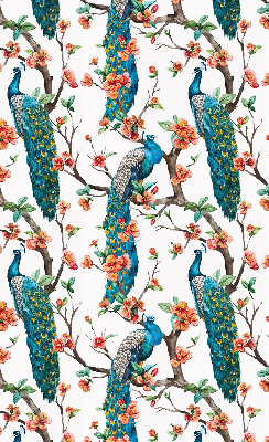 Blackout roller blind for window Peacock on a branch