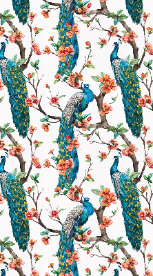 Blackout roller blind for window Peacock on a branch