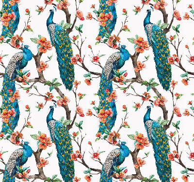Blackout roller blind for window Peacock on a branch
