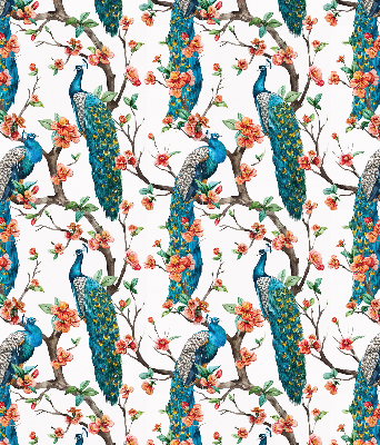 Blackout roller blind for window Peacock on a branch
