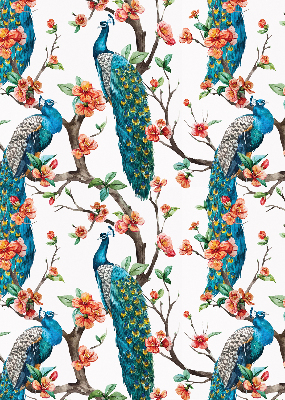Blackout roller blind for window Peacock on a branch
